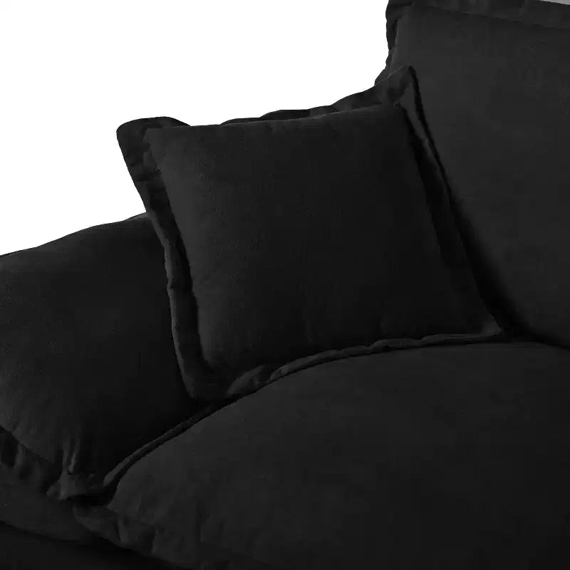 GDFStudio Vicky 143 U-Shape Chenille Upholstered Sofa with Cup Holders and Storage