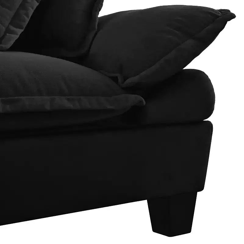 GDFStudio Vicky 143 U-Shape Chenille Upholstered Sofa with Cup Holders and Storage