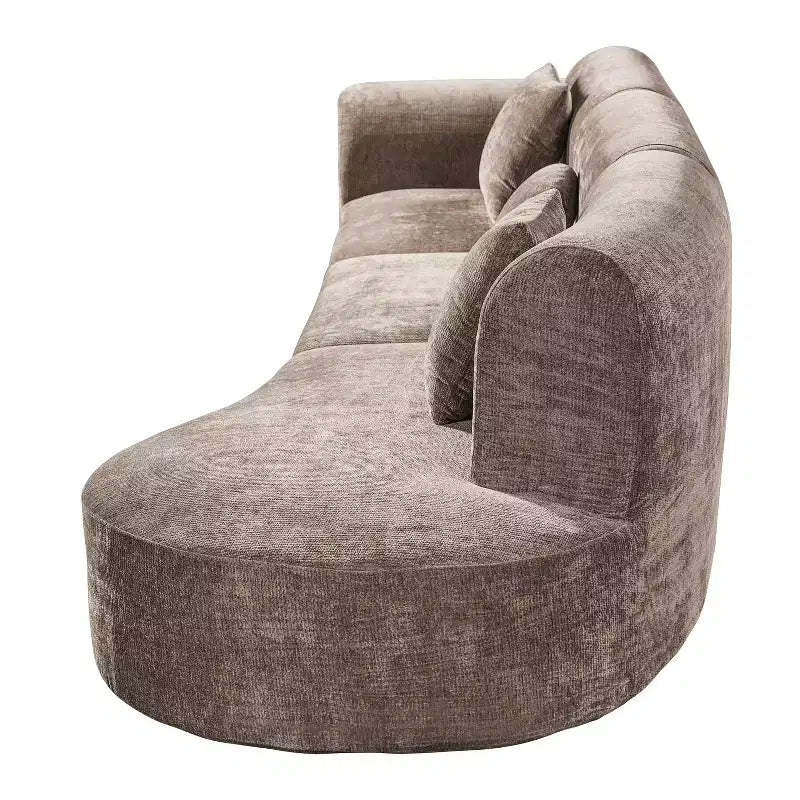 Christopher Knight Home Isolde 140 Modern 4-Seater Upholstered Curved Sectional Sofa