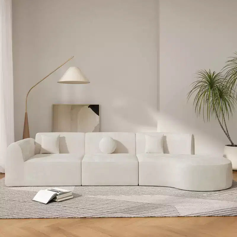 Christopher Knight Home Isolde 140 Modern 4-Seater Upholstered Curved Sectional Sofa