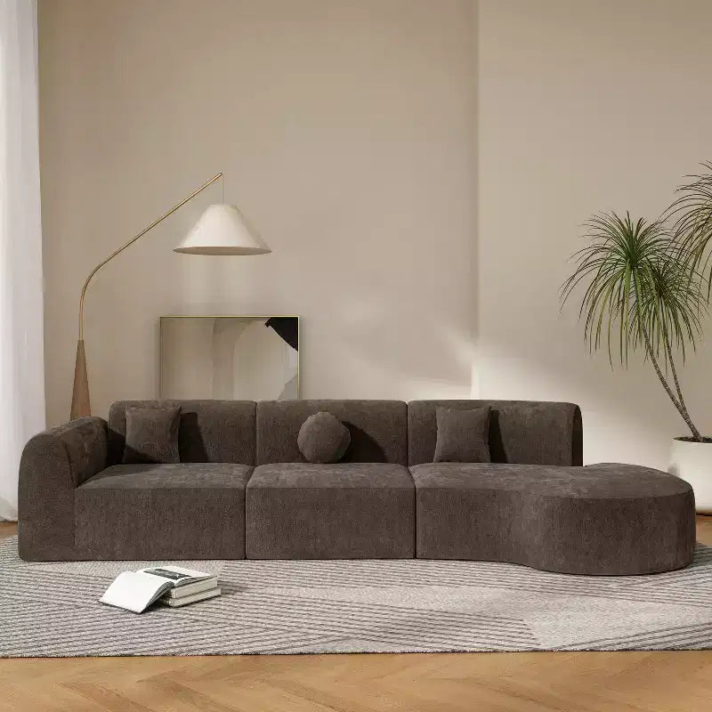 Christopher Knight Home Isolde 140 Canapé d'angle incurvé moderne 4 places rembourré