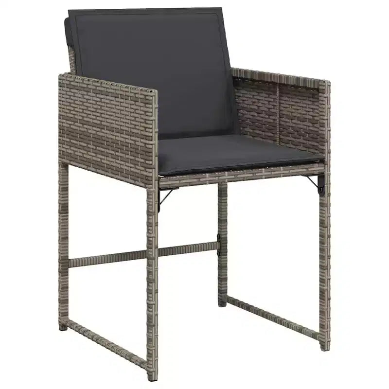 vidaXL Conjunto de comedor de jardín con cojín 5 pzas Ratán PE gris