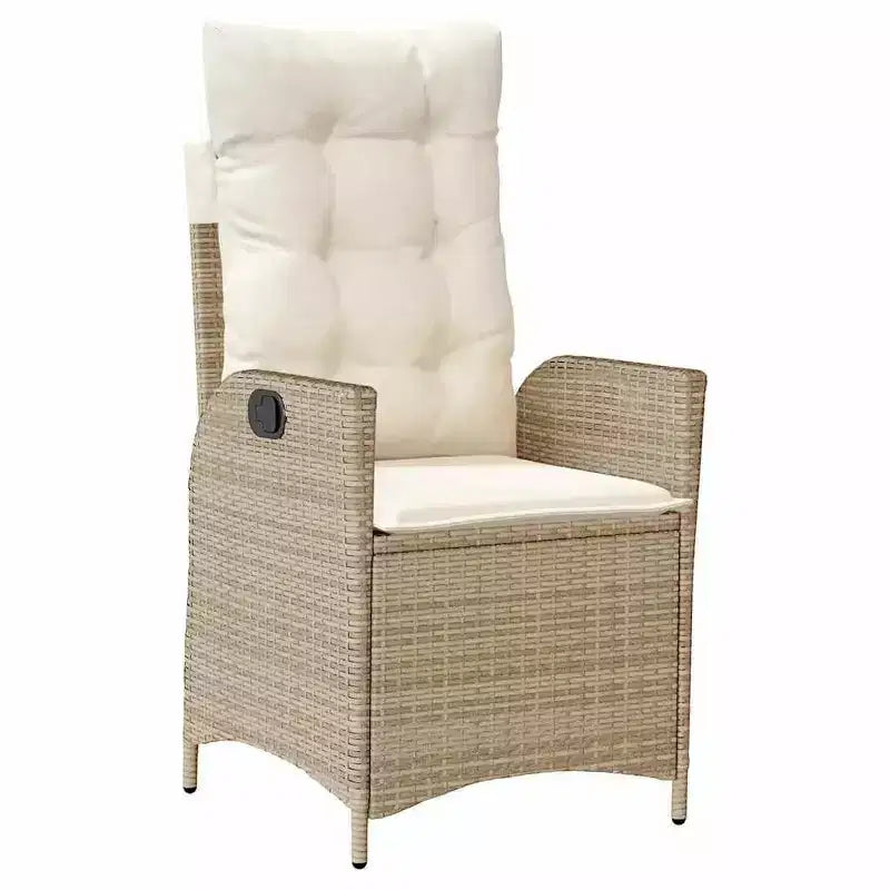vidaXL Garden Dining Set with Cushion 5 pcs Beige Poly Rattan