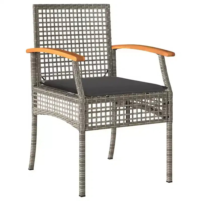 vidaXL Juego de Comedor de Jardín con Cojín 5 pzs Ratán Gris y Negro