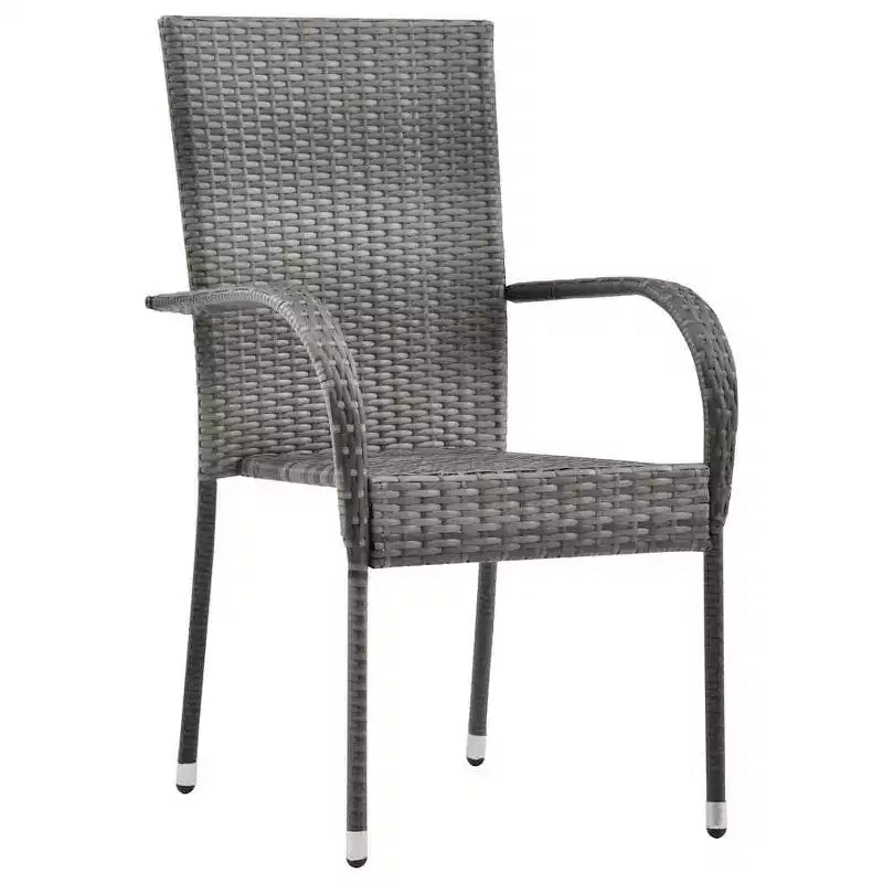 vidaXL Conjunto de Comedor de Jardín 5 Piezas Acero con Recubrimiento en Polvo Gris