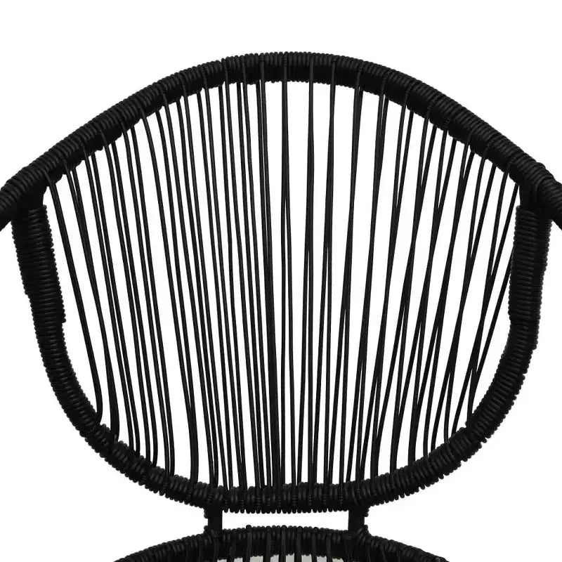 vidaXL 7 Piece Patio Dining Set PVC Rattan Black