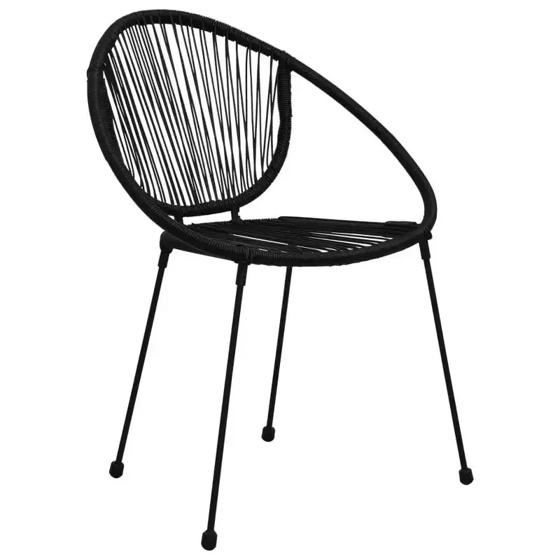 vidaXL 7 Piece Patio Dining Set PVC Rattan Black