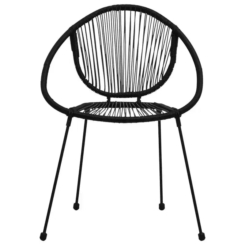 vidaXL 7 Piece Patio Dining Set PVC Rattan Black
