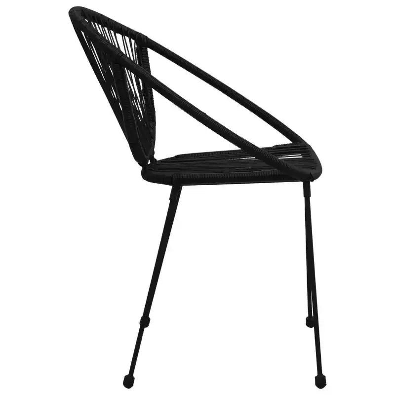 vidaXL 7 Piece Patio Dining Set PVC Rattan Black
