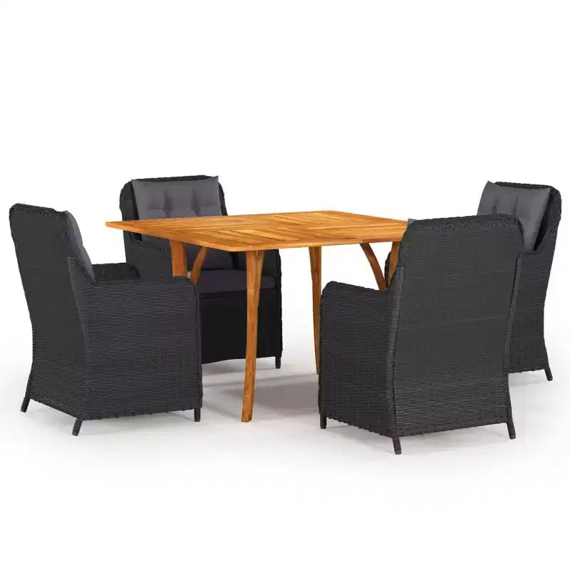 vidaXL Dining Set Black, Dark grey