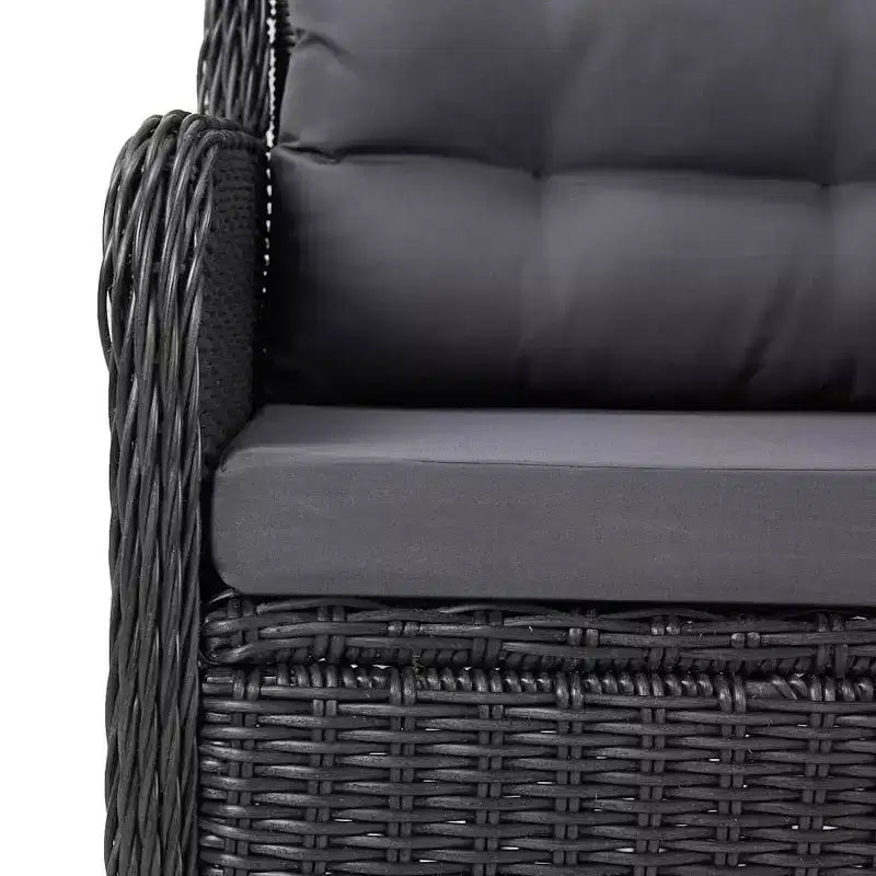 vidaXL Juego de comedor negro, gris oscuro