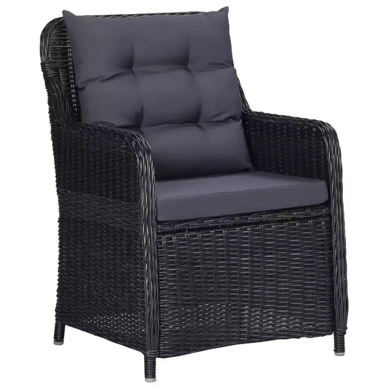 vidaXL Juego de comedor negro, gris oscuro