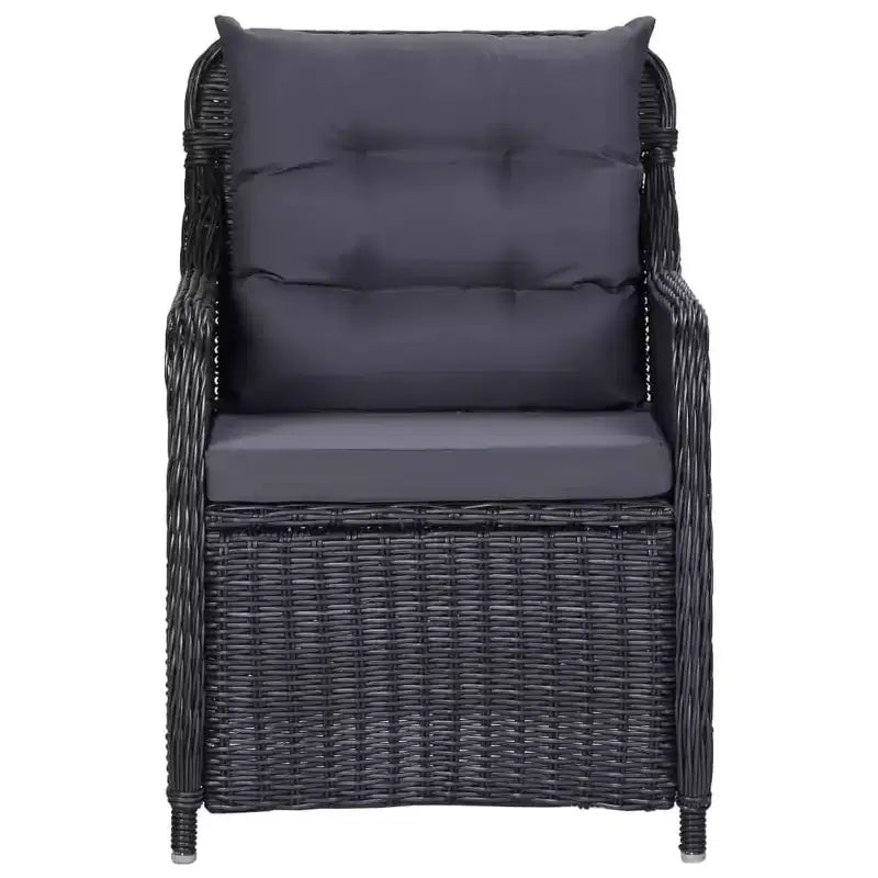 vidaXL Juego de comedor negro, gris oscuro