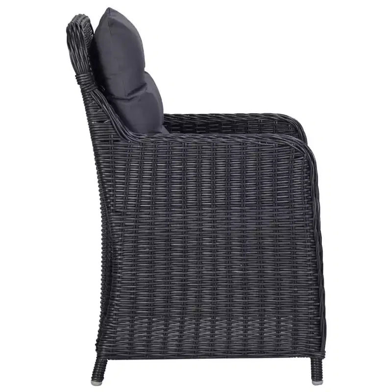 vidaXL Juego de comedor negro, gris oscuro