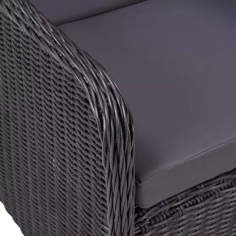 vidaXL Juego de comedor negro, gris oscuro