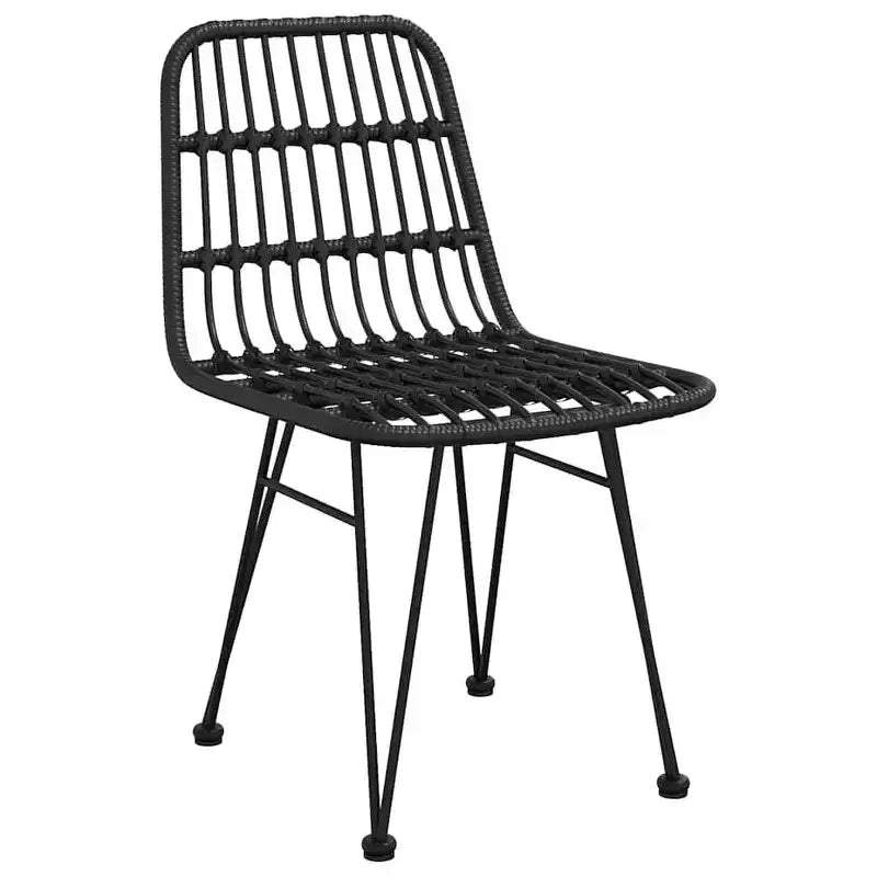 vidaXL Juego de comedor de jardín 5 piezas de acero con recubrimiento en polvo negro