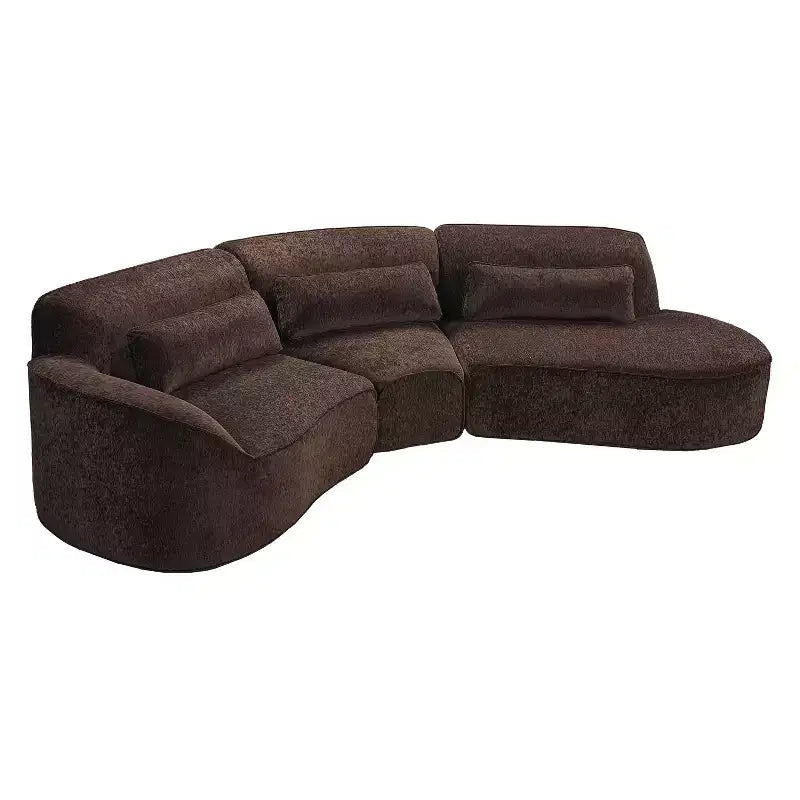 Christopher Knight Home Harmonie 123 Modern Curved Compressed 4-Seater Sectional Sofa with 3 Pillows