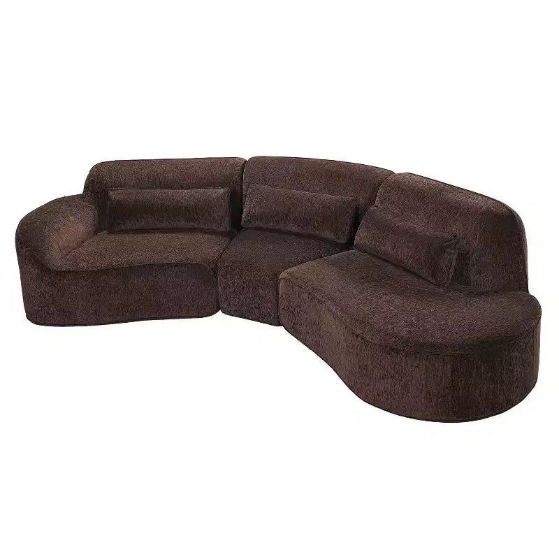 Christopher Knight Home Harmonie 123 Modern Curved Compressed 4-Seater Sectional Sofa with 3 Pillows