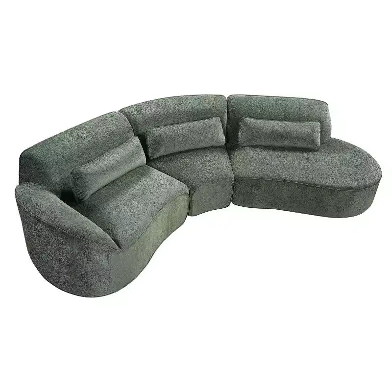 Christopher Knight Home Harmonie 123 Modern Curved Compressed 4-Seater Sectional Sofa with 3 Pillows