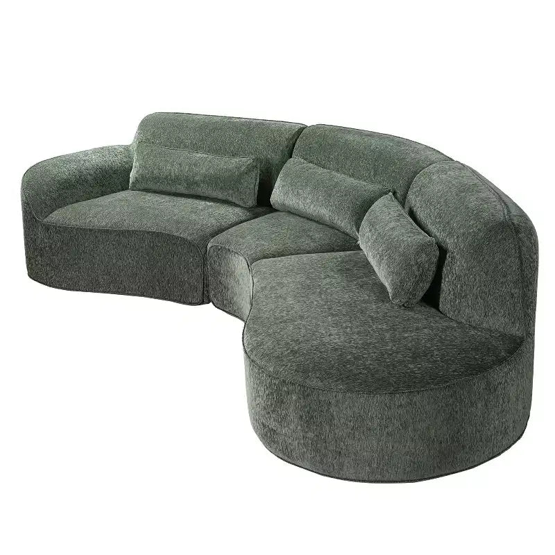 Christopher Knight Home Harmonie 123 Modern Curved Compressed 4-Seater Sectional Sofa with 3 Pillows