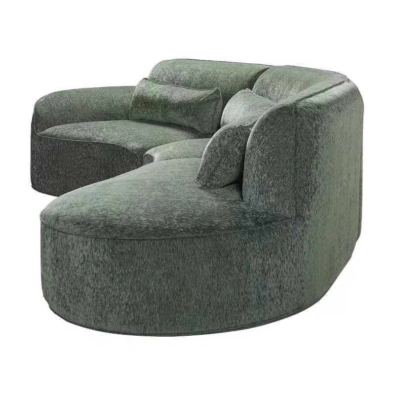 Christopher Knight Home Harmonie 123 Modern Curved Compressed 4-Seater Sectional Sofa with 3 Pillows