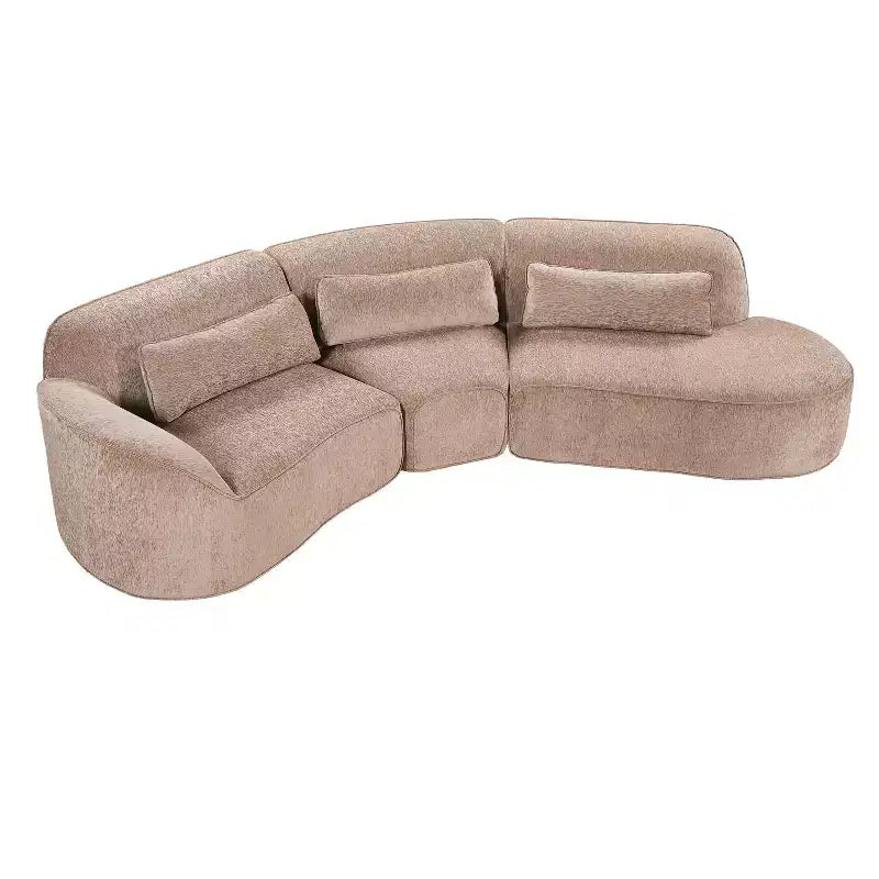 Christopher Knight Home Harmonie 123 Modern Curved Compressed 4-Seater Sectional Sofa with 3 Pillows