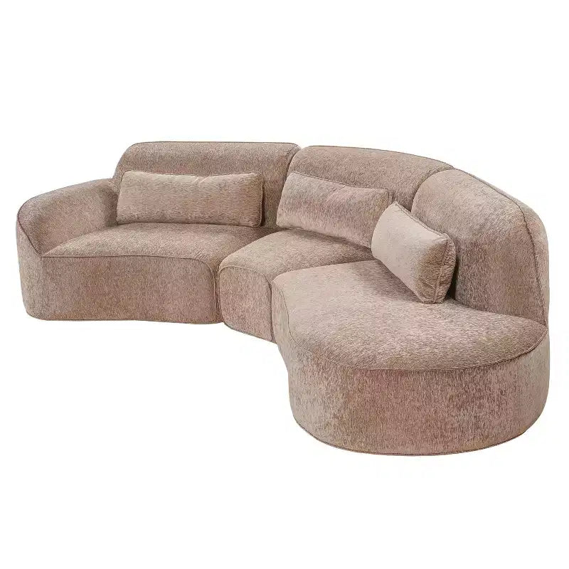 Christopher Knight Home Harmonie 123 Modern Curved Compressed 4-Seater Sectional Sofa with 3 Pillows