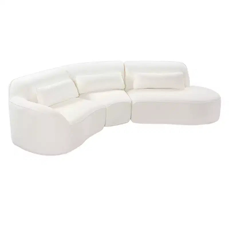 Christopher Knight Home Harmonie 123 Modern Curved Compressed 4-Seater Sectional Sofa with 3 Pillows