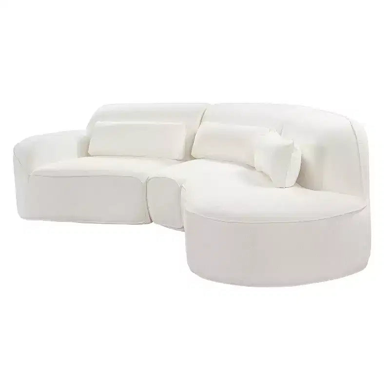 Christopher Knight Home Harmonie 123 Modern Curved Compressed 4-Seater Sectional Sofa with 3 Pillows