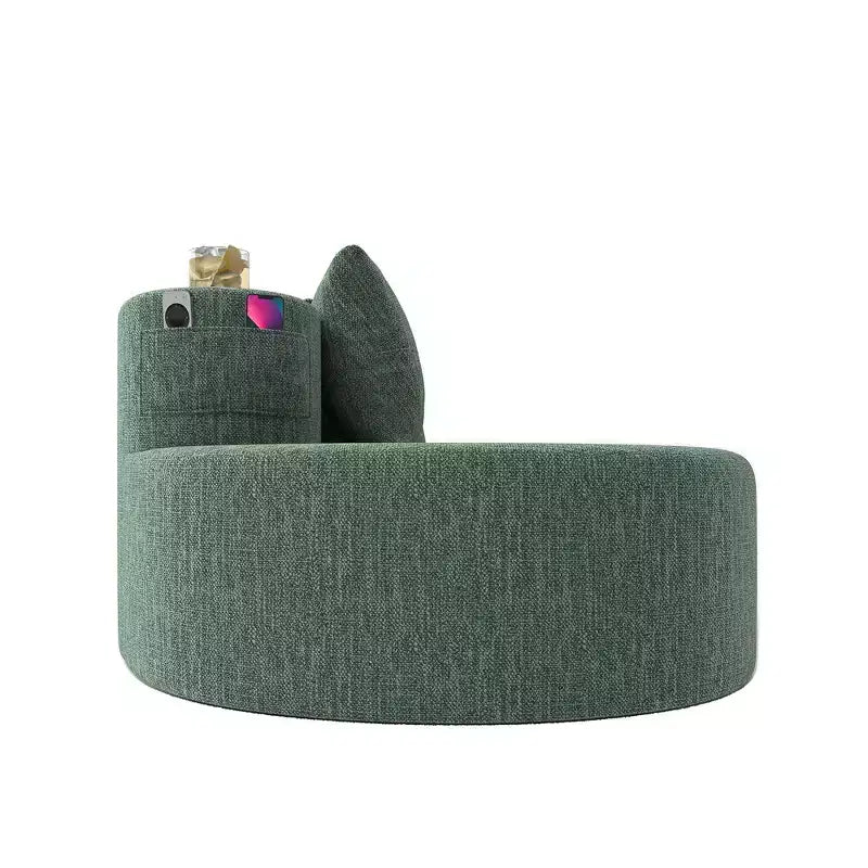 Curved Modular Sectional Sofa, 3 Seat Sofa with Cup Holders, Side Pocket & 4 Pillows for Living Room, Office, Apartment - ModernLuxe