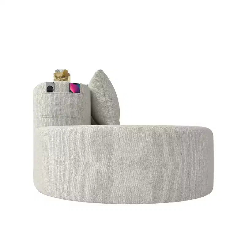 Curved Modular Sectional Sofa, 3 Seat Sofa with Cup Holders, Side Pocket & 4 Pillows for Living Room, Office, Apartment - ModernLuxe