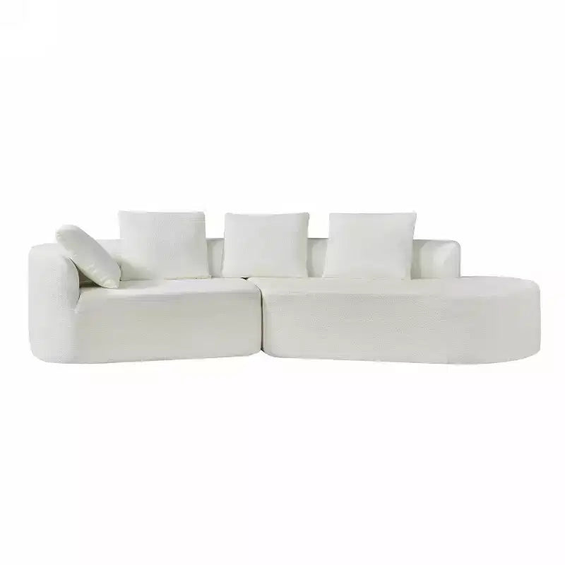 Christopher Knight Home Vivian 116" Modern Curved Sectional Sofa with High-Density Sponge and 4 Pillows Beige