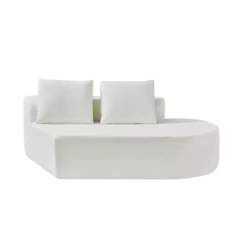 Christopher Knight Home Vivian 116" Modern Curved Sectional Sofa with High-Density Sponge and 4 Pillows Beige
