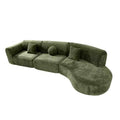 Christopher Knight Home Lyla 140" Modern Fully Compressed Sponge 5 Seater Curved Sectional Sofa Green