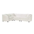 Christopher Knight Home Isolde Contemporary 104" 4-Seater L-Shaped Boucle Upholstery Curved Sectional Sofa Beige