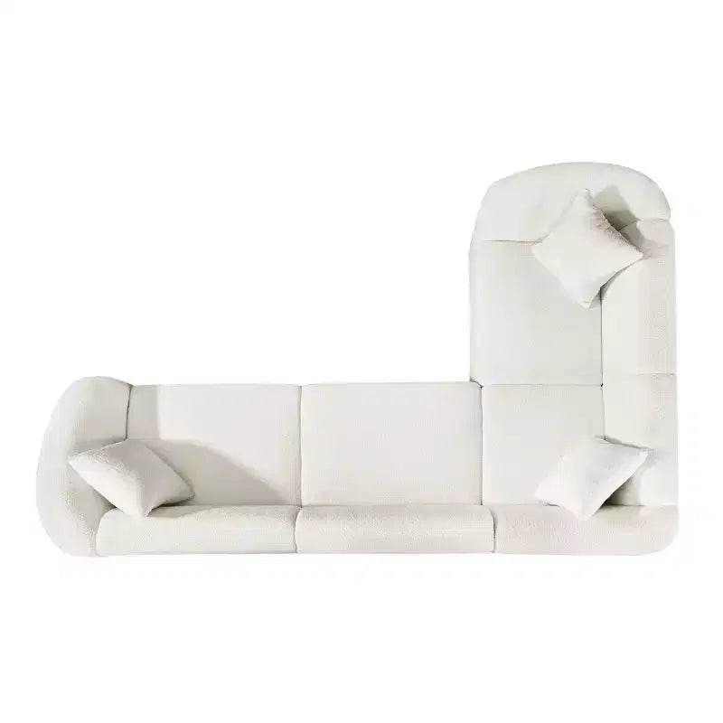 Christopher Knight Home Isolde Contemporary 104" 4-Seater L-Shaped Boucle Upholstery Curved Sectional Sofa Beige