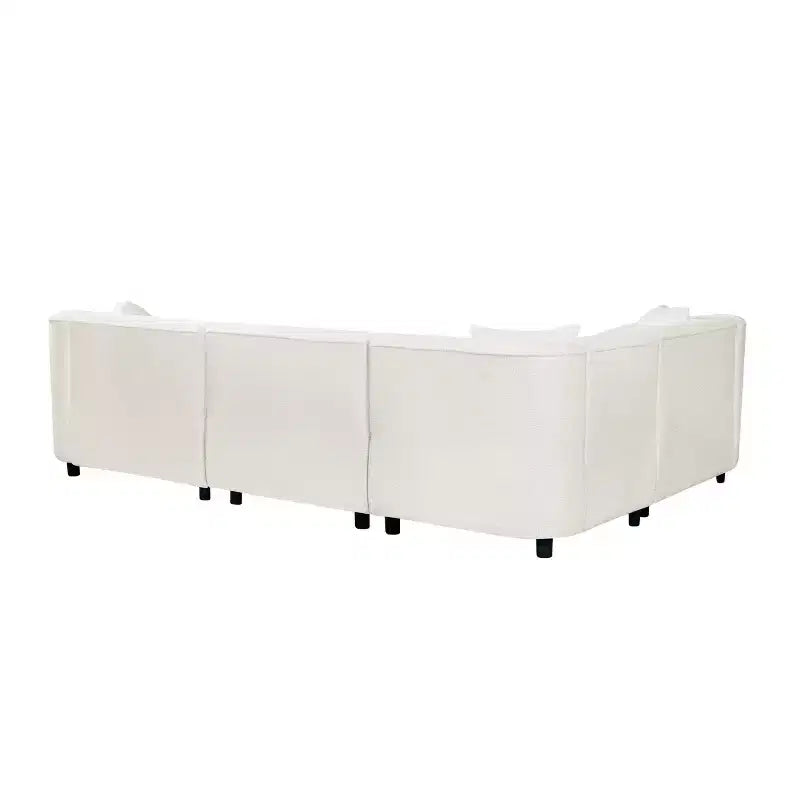 Christopher Knight Home Isolde Contemporary 104" 4-Seater L-Shaped Boucle Upholstery Curved Sectional Sofa Beige