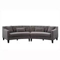 Amelie Button Tufted Curved Sectional Warm Gray - HOMES: Inside + Out