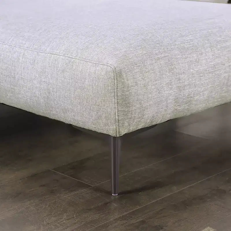 HOMES: Inside + Out Plumeria L Shaped Sectional Left Chaise with Feather Blend Cushions Light Gray