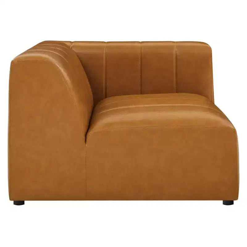 Modway 8pc Bartlett Vegan Leather Sectional Sofa Set Tan: Modern U-Shaped, No Assembly Required