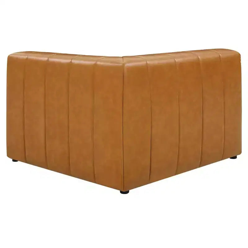 Modway 8pc Bartlett Vegan Leather Sectional Sofa Set Tan: Modern U-Shaped, No Assembly Required