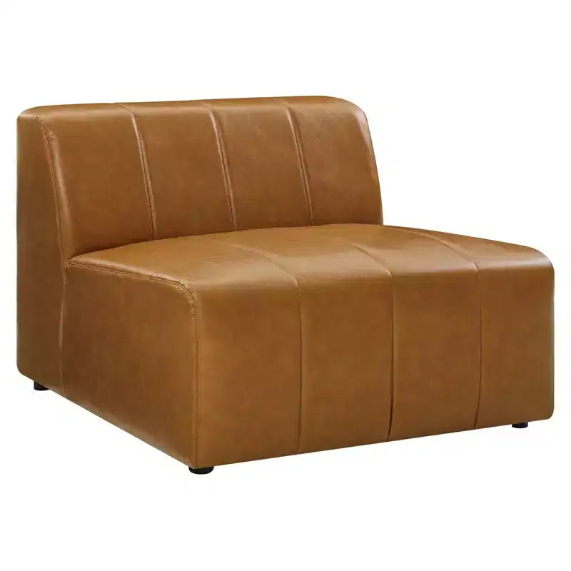 Modway 8pc Bartlett Vegan Leather Sectional Sofa Set Tan: Modern U-Shaped, No Assembly Required