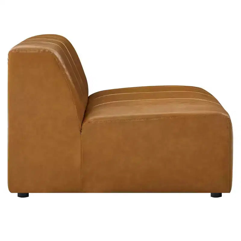 Modway 8pc Bartlett Vegan Leather Sectional Sofa Set Tan: Modern U-Shaped, No Assembly Required