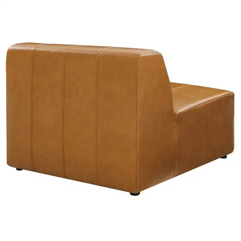 Modway 8pc Bartlett Vegan Leather Sectional Sofa Set Tan: Modern U-Shaped, No Assembly Required