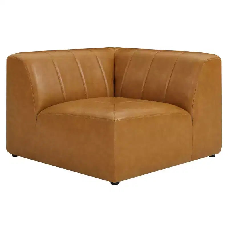 Modway 8pc Bartlett Vegan Leather Sectional Sofa Set Tan: Modern U-Shaped, No Assembly Required