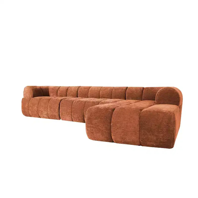 Christopher Knight Home Diego 12 2 " Modern L-Shaped High-Density Foam Sectional Sofa with Low Backrest Orange