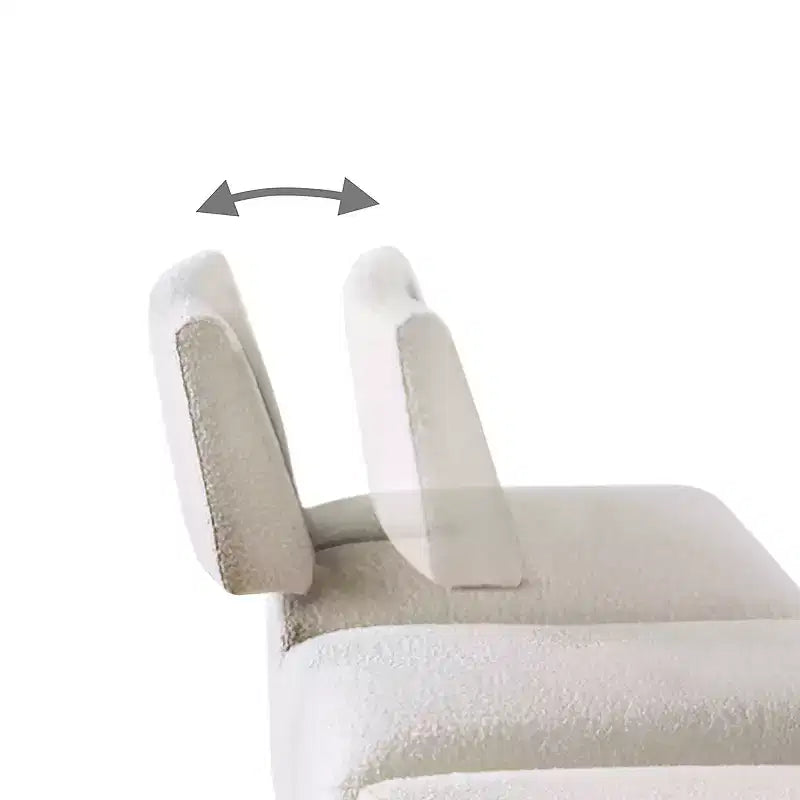 HOMES: Inside + Out Povoa Modern Modular Armless Chair Boucle with Extendable Backrest Light Gray