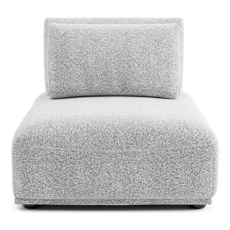 HOMES: Inside + Out Povoa Modern Modular Armless Chair Boucle with Extendable Backrest Light Gray