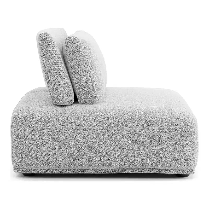 HOMES: Inside + Out Povoa Modern Modular Armless Chair Boucle with Extendable Backrest Light Gray