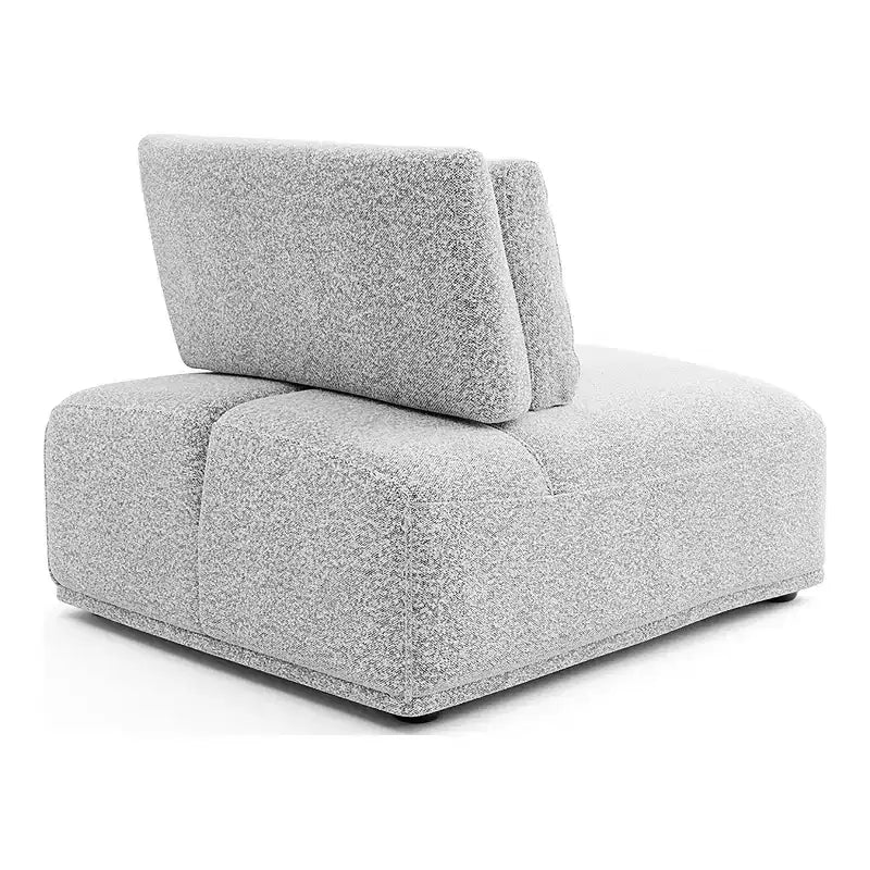HOMES: Inside + Out Povoa Modern Modular Armless Chair Boucle with Extendable Backrest Light Gray